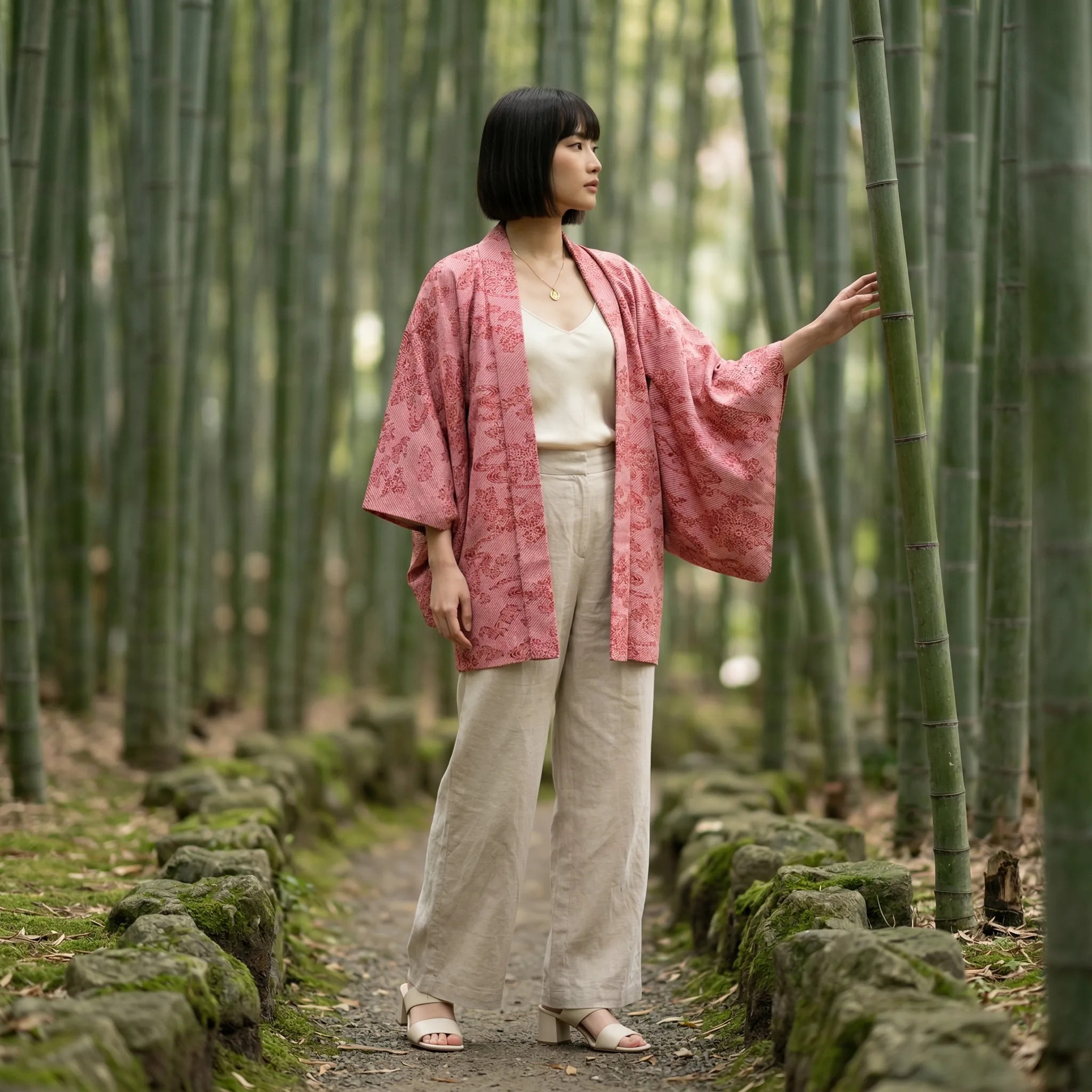 Vintage Japanese Haori Jacket — AI Etsy product photography — Scale