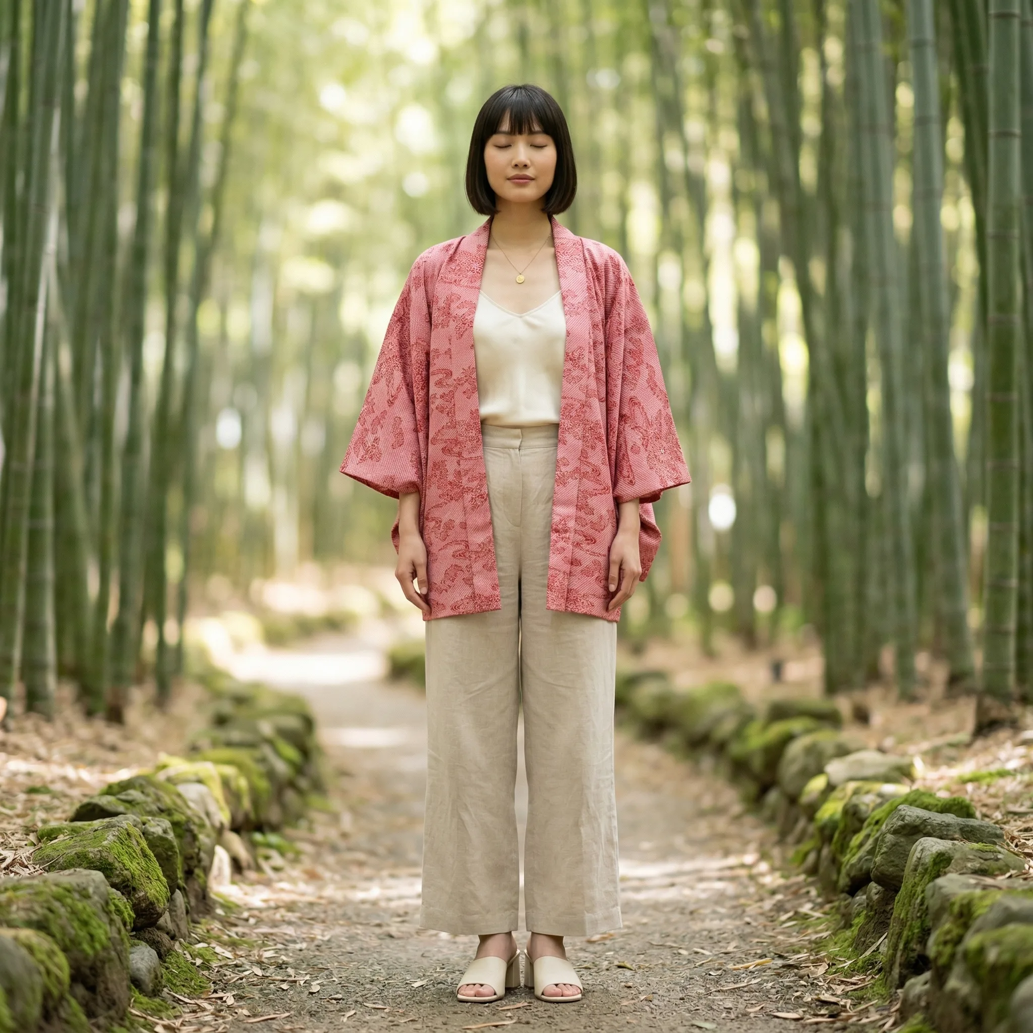 Vintage Japanese Haori Jacket — AI Etsy product photography — Variant