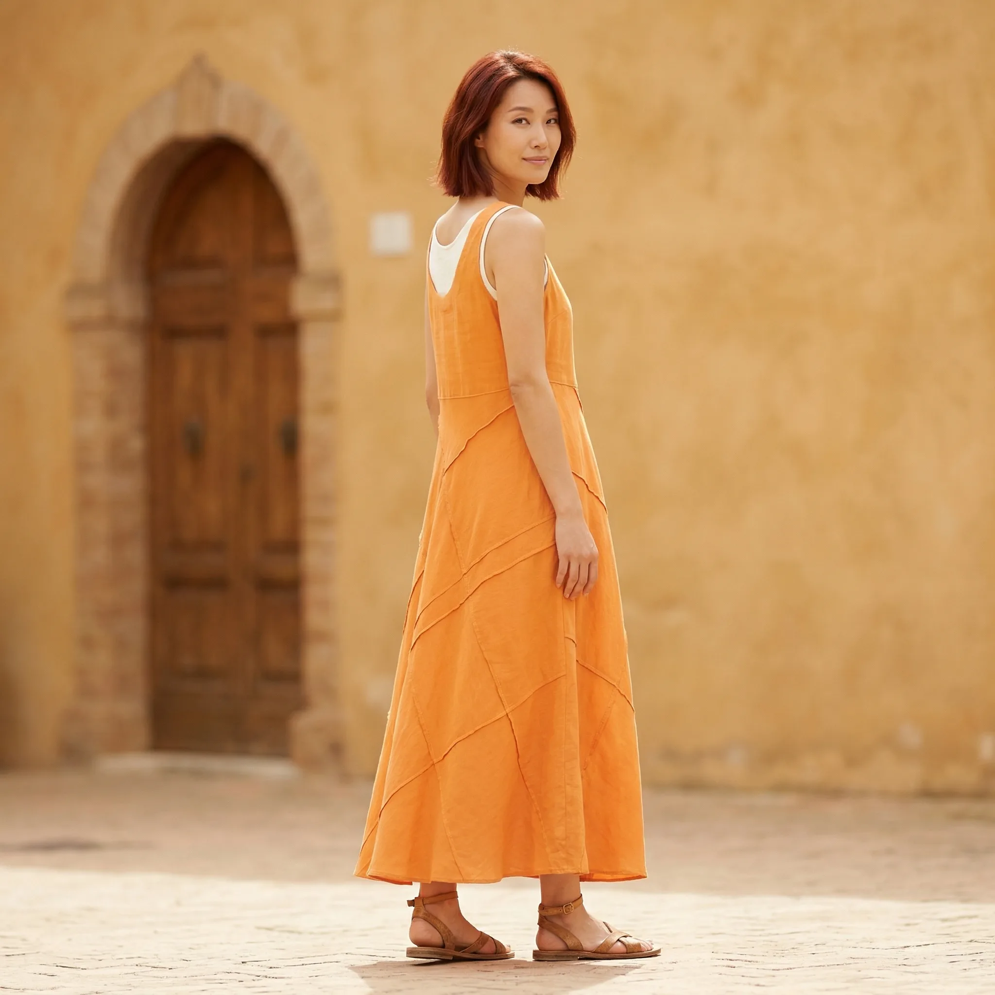 Paneled Maxi Dress — AI Etsy product photography — Detail
