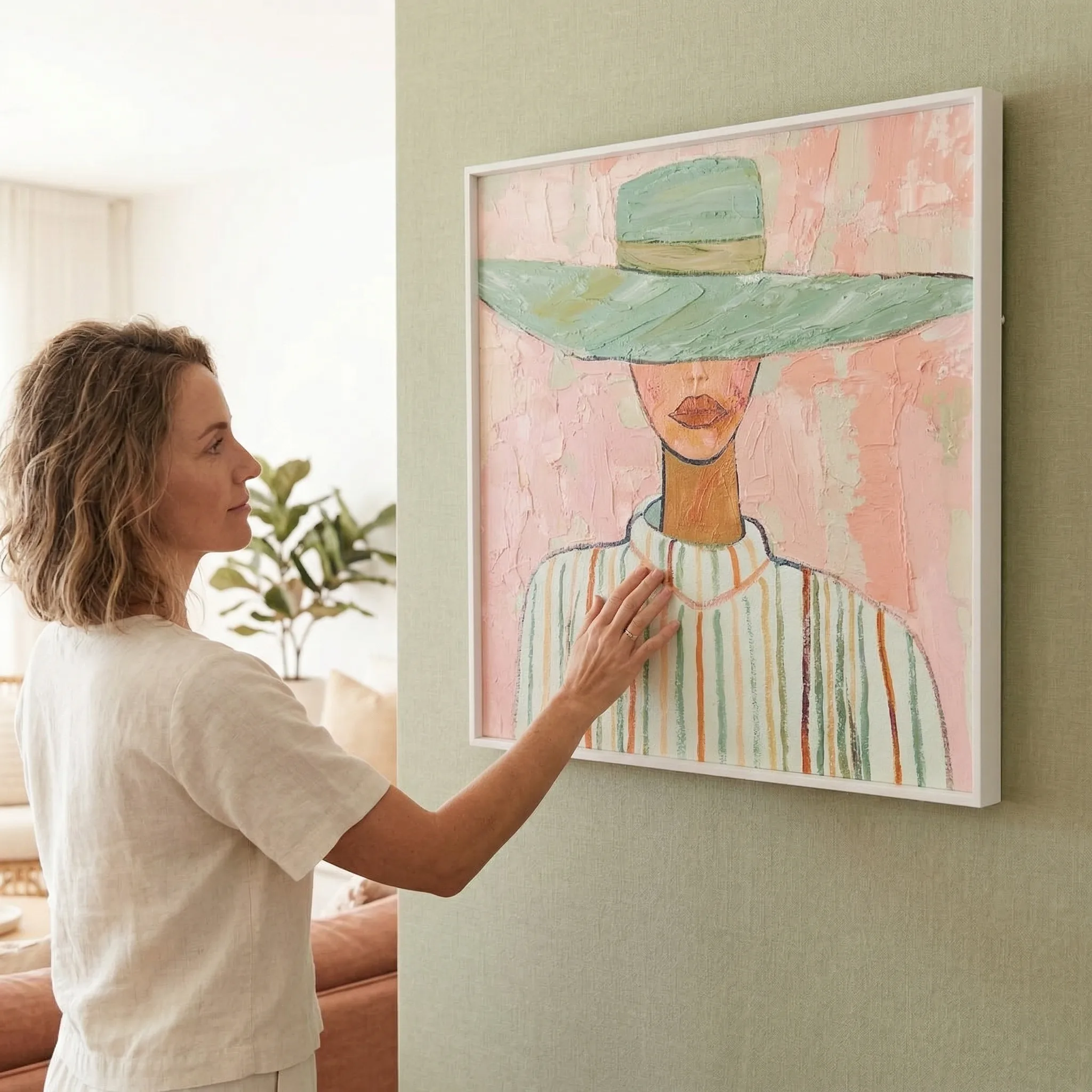 Figurative Portrait Painting — AI Etsy product photography — Close-Up