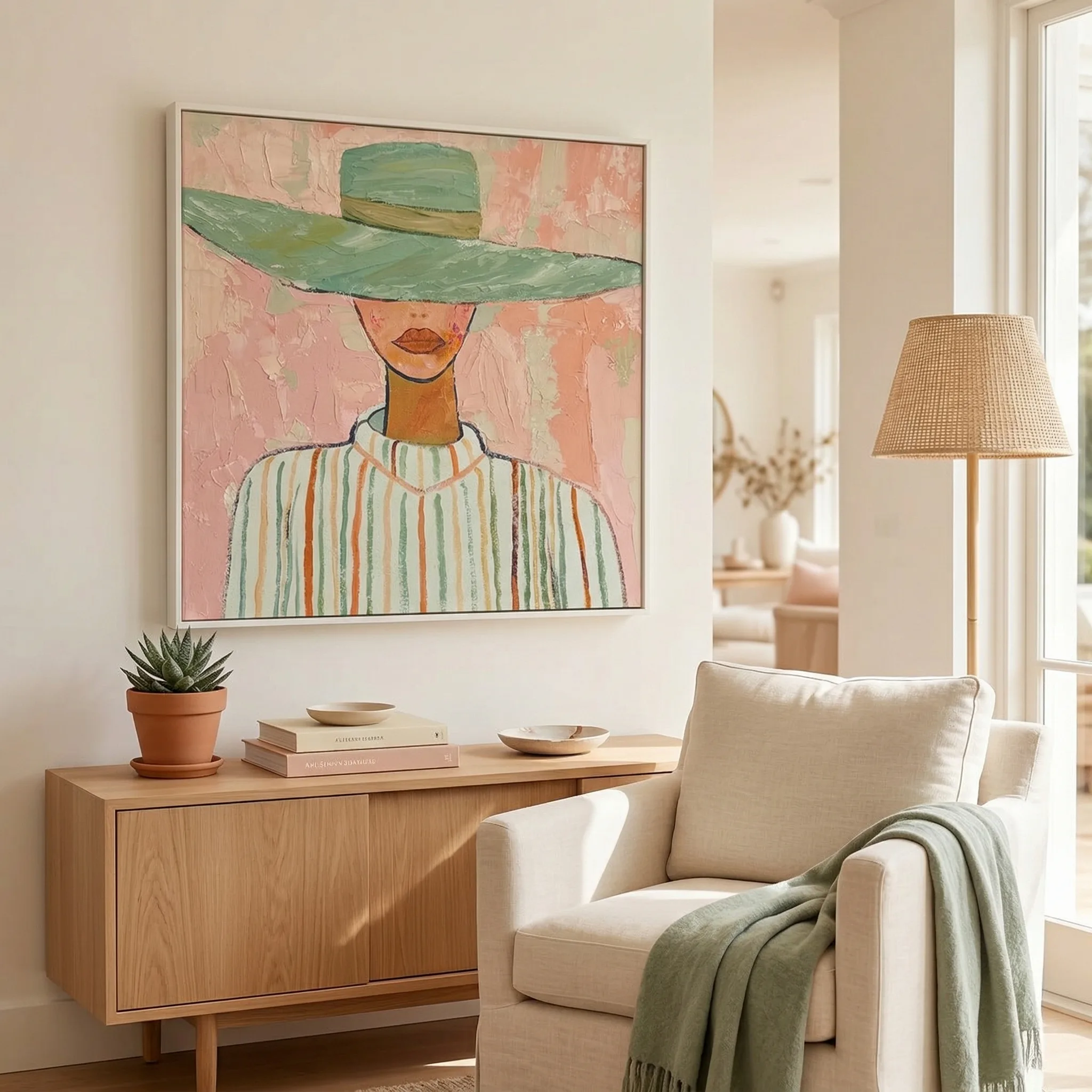 Figurative Portrait Painting — AI Etsy product photography — Packaging