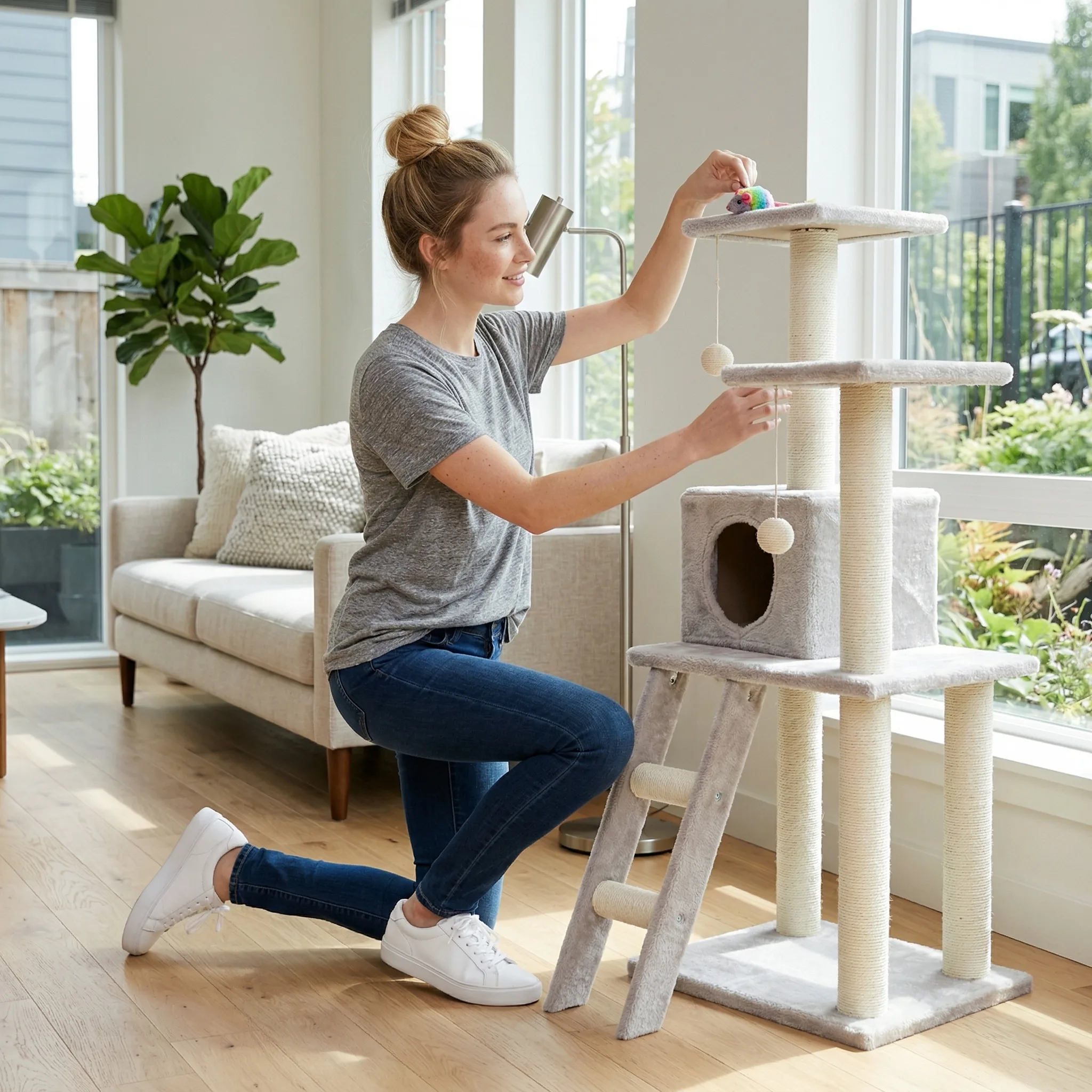 AI-generated cat tree product photo — Product Photography example