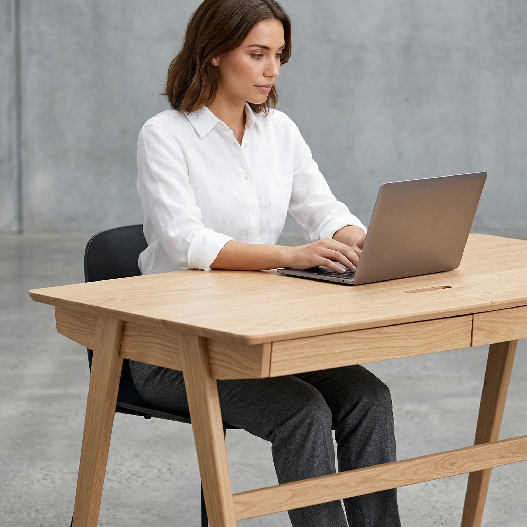 Light Wood Desk with Drawers — AI product photography — Lifestyle & Studio view 3