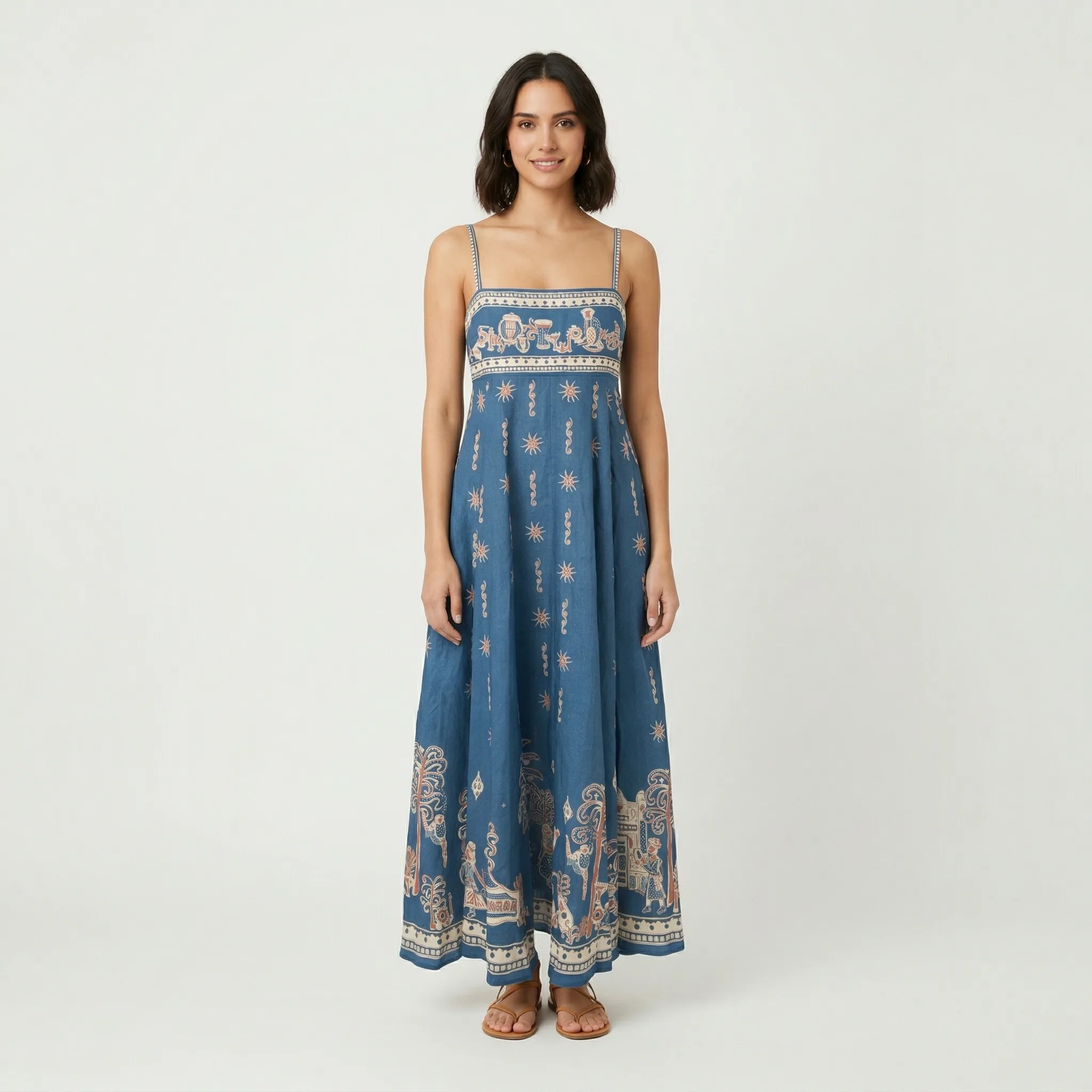 AI-generated celestial print dress product photo — Shopify example