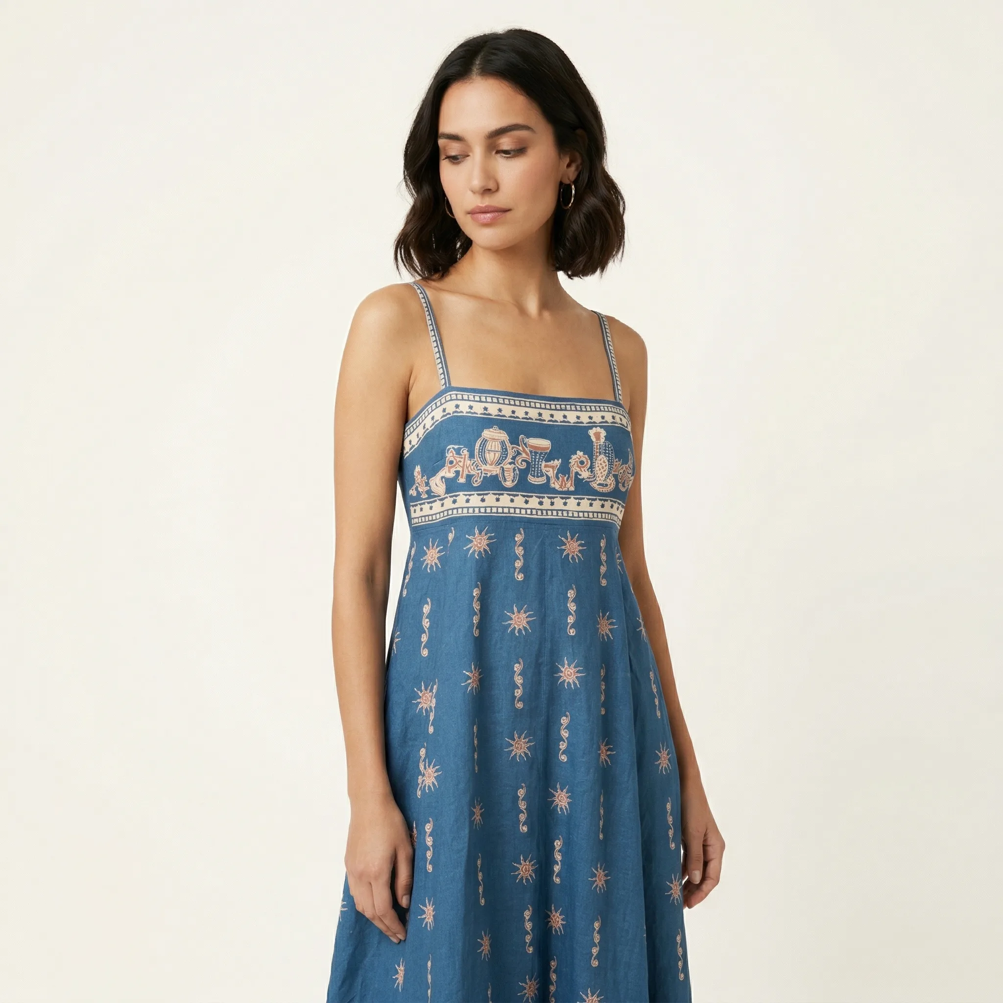 Maxi Dress with Celestial Motif — AI Shopify product photography — Lifestyle
