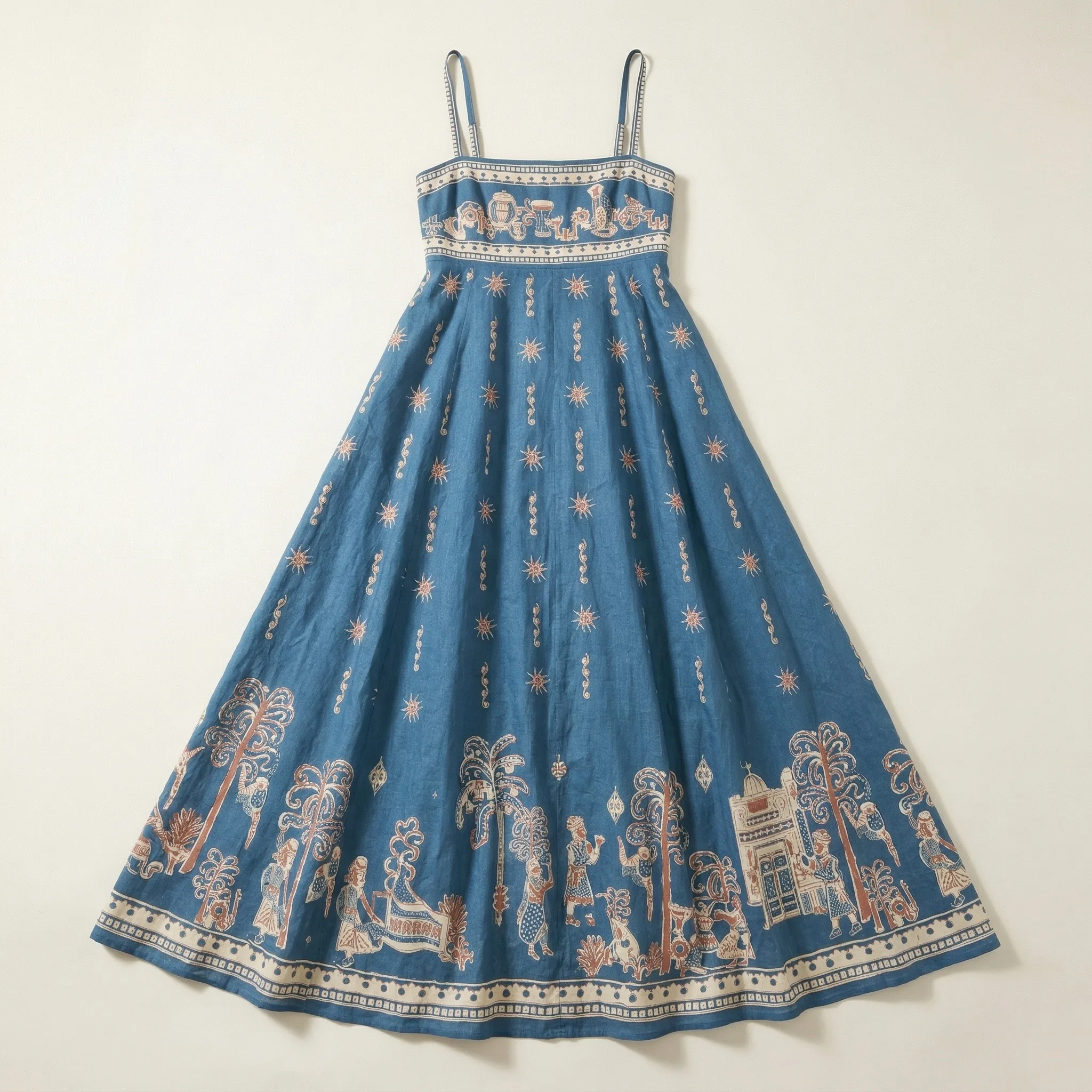Maxi Dress with Celestial Motif — AI Shopify product photography — In-Use
