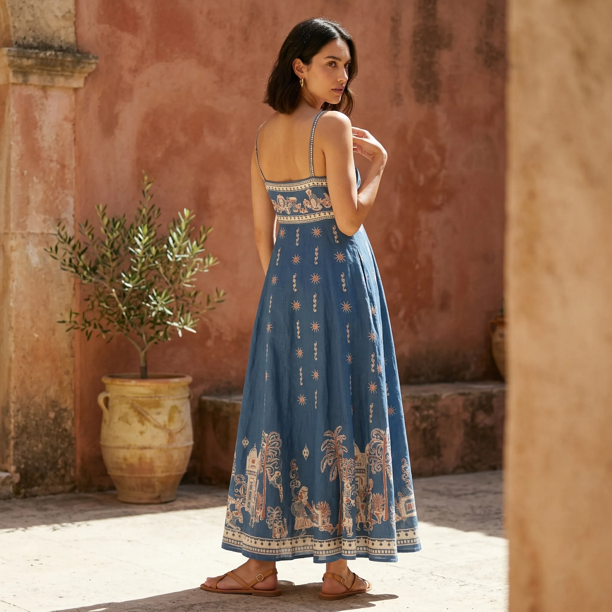 Maxi Dress with Celestial Motif — AI Shopify product photography — Comparison