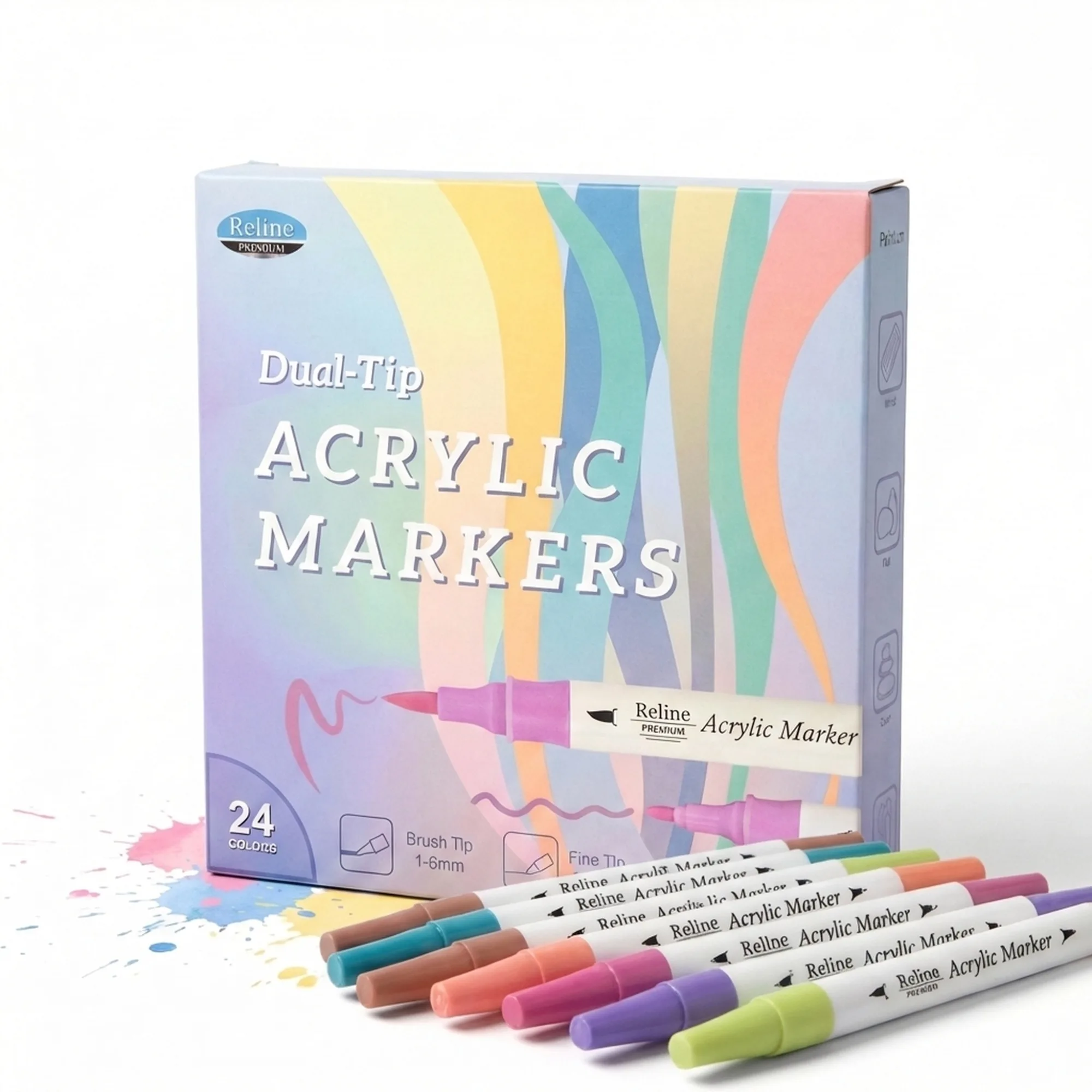 AI-generated acrylic markers product photo — Amazon Listing example