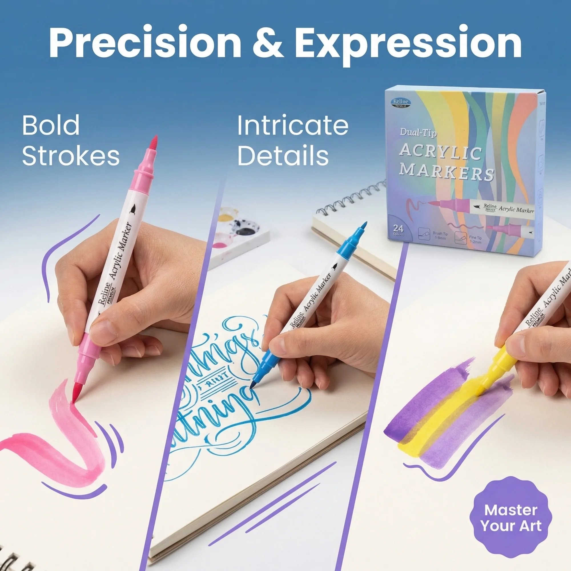 After: Acrylic Markers — Amazon product image generator output — In-Use