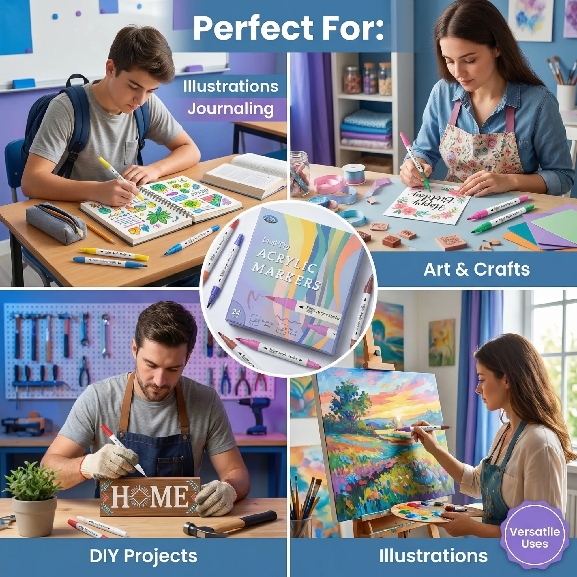 After: Acrylic Markers — Amazon product image generator output — Feature