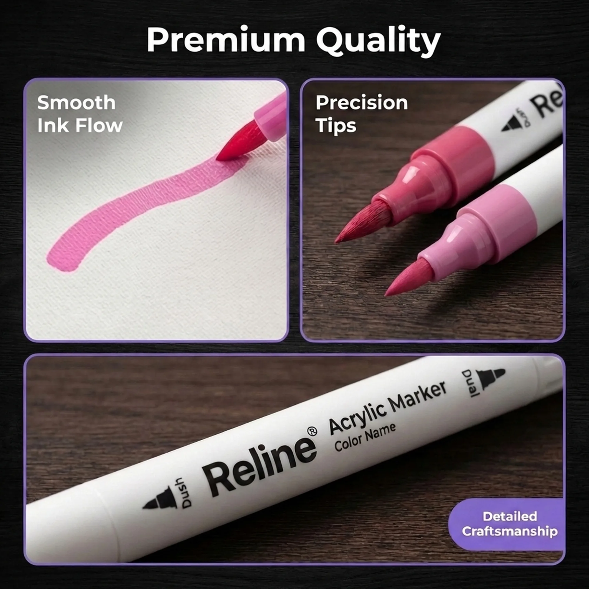 After: Acrylic Markers — Amazon product image generator output — Close-Up