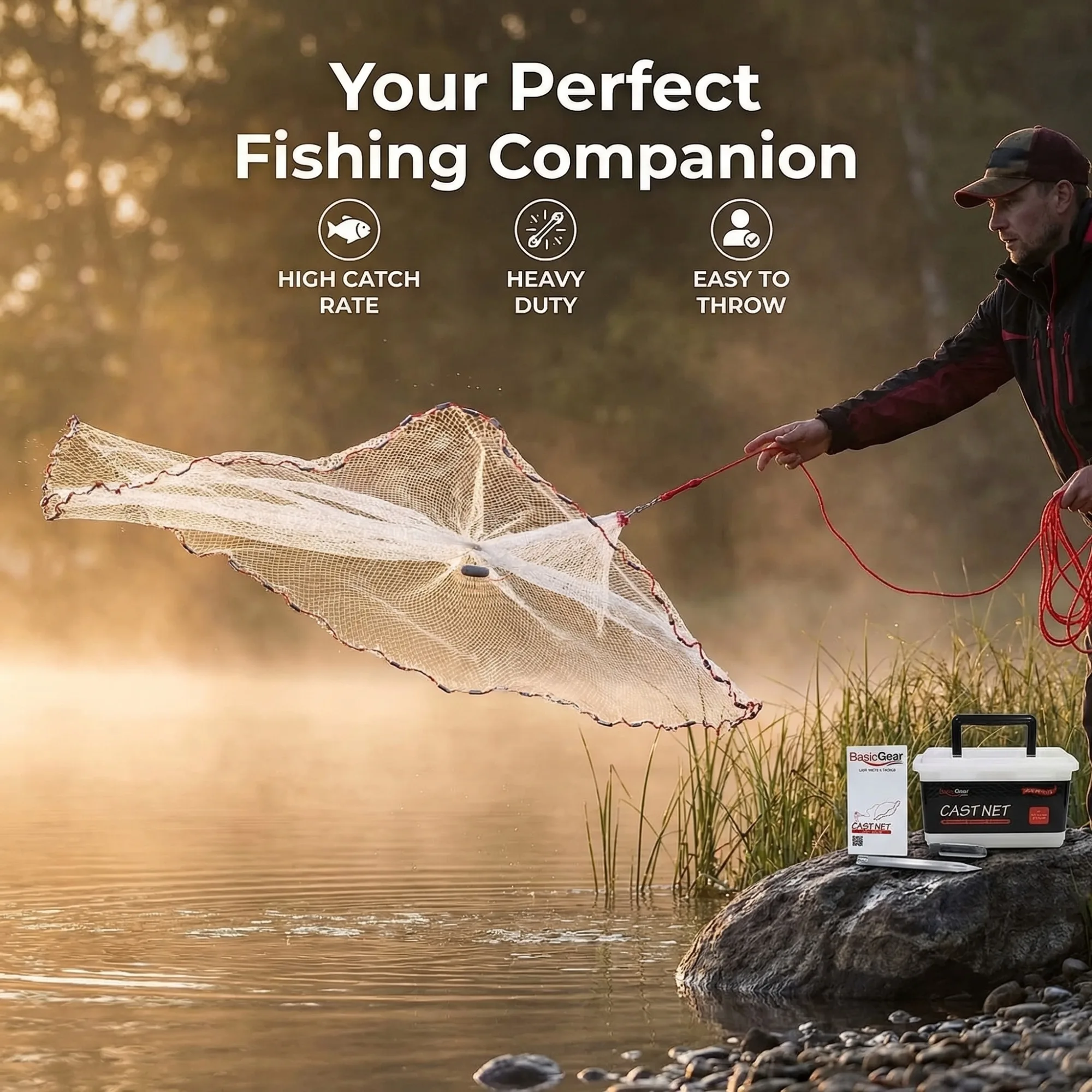 After: Cast Net — Amazon product image generator output — Lifestyle