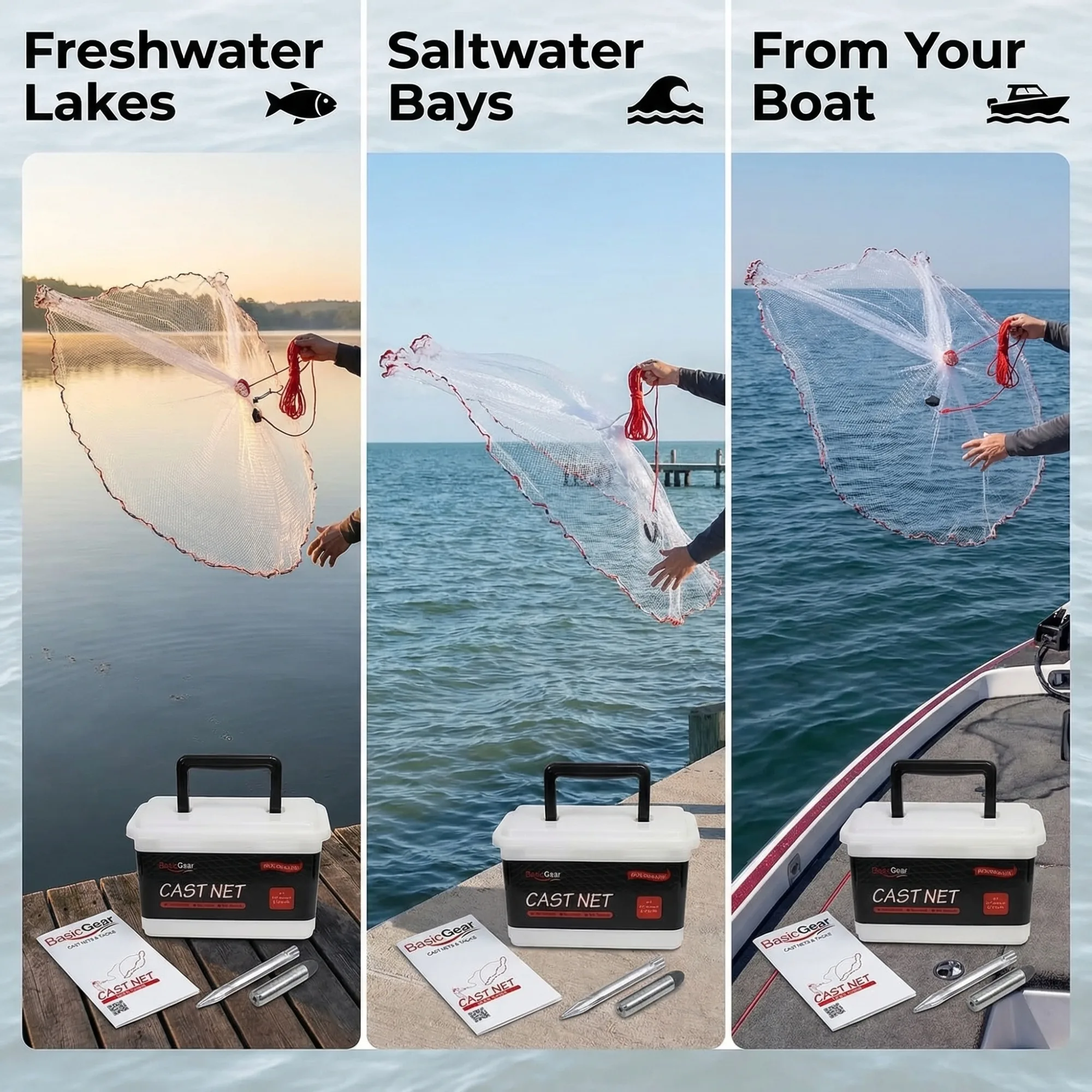 After: Cast Net — Amazon product image generator output — Infographic