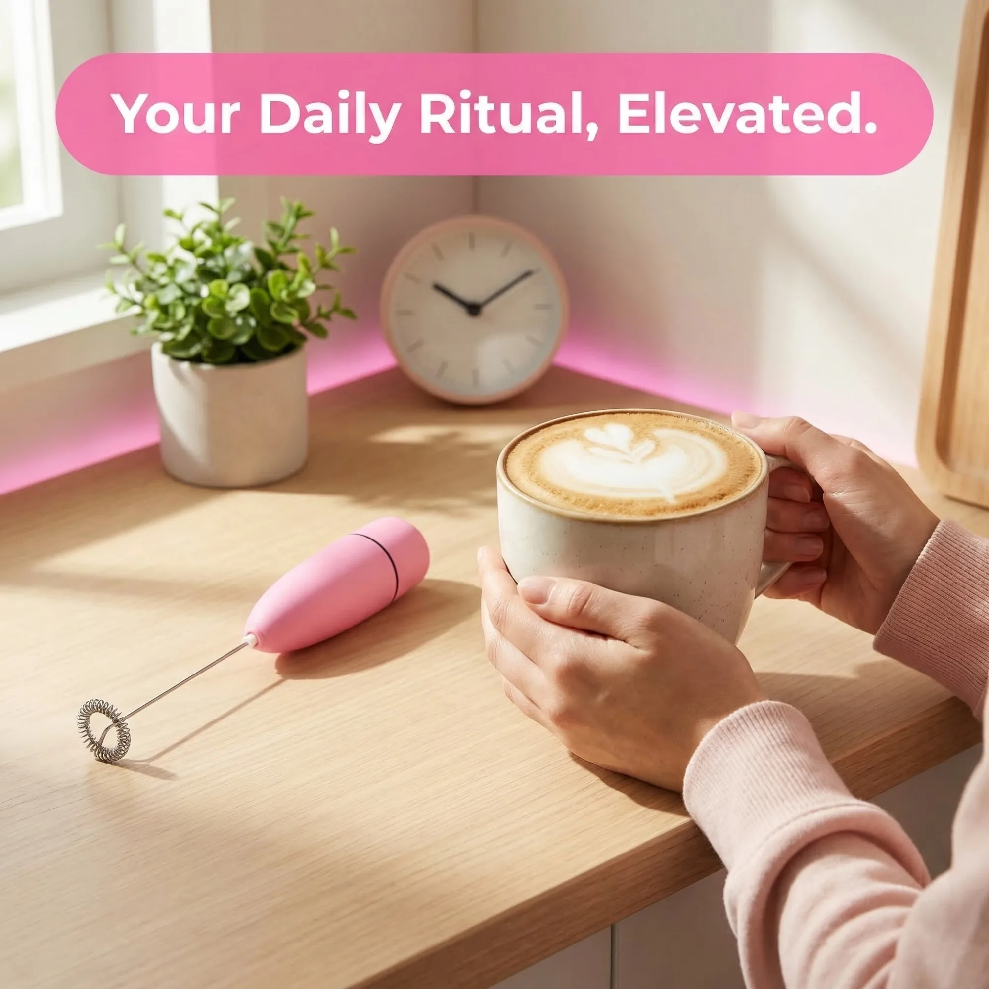 After: Milk Frother — Amazon product image generator output — Lifestyle