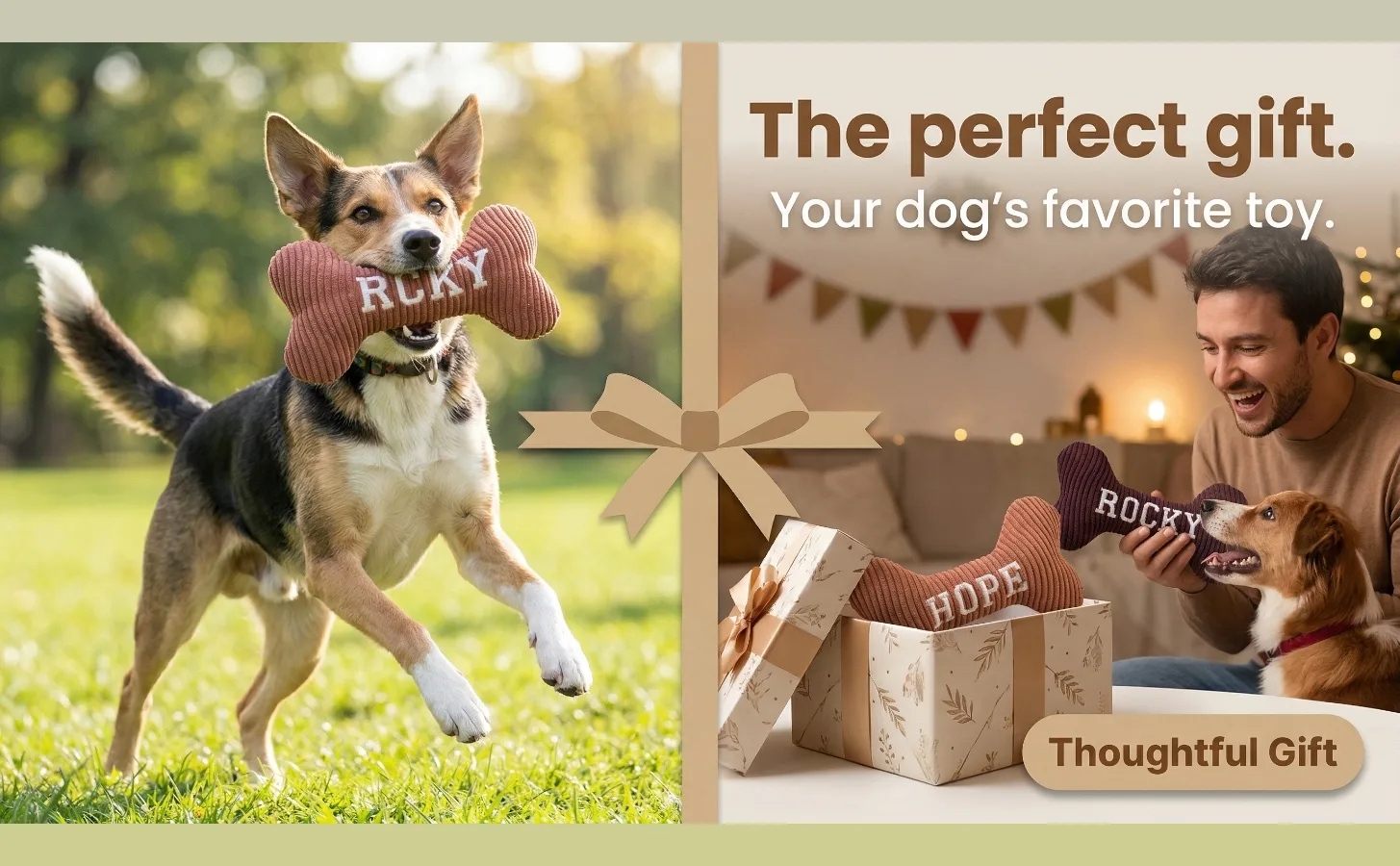 Personalized Corduroy Bone Dog Toy — AI Amazon A+ content — Customer Story